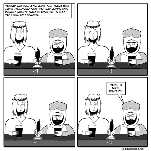 Image result for jesus and mo cartoon